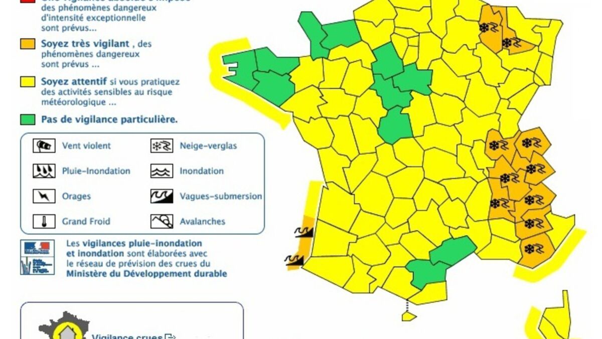 Alerte Météo France orange de la neige et du verglas toujours