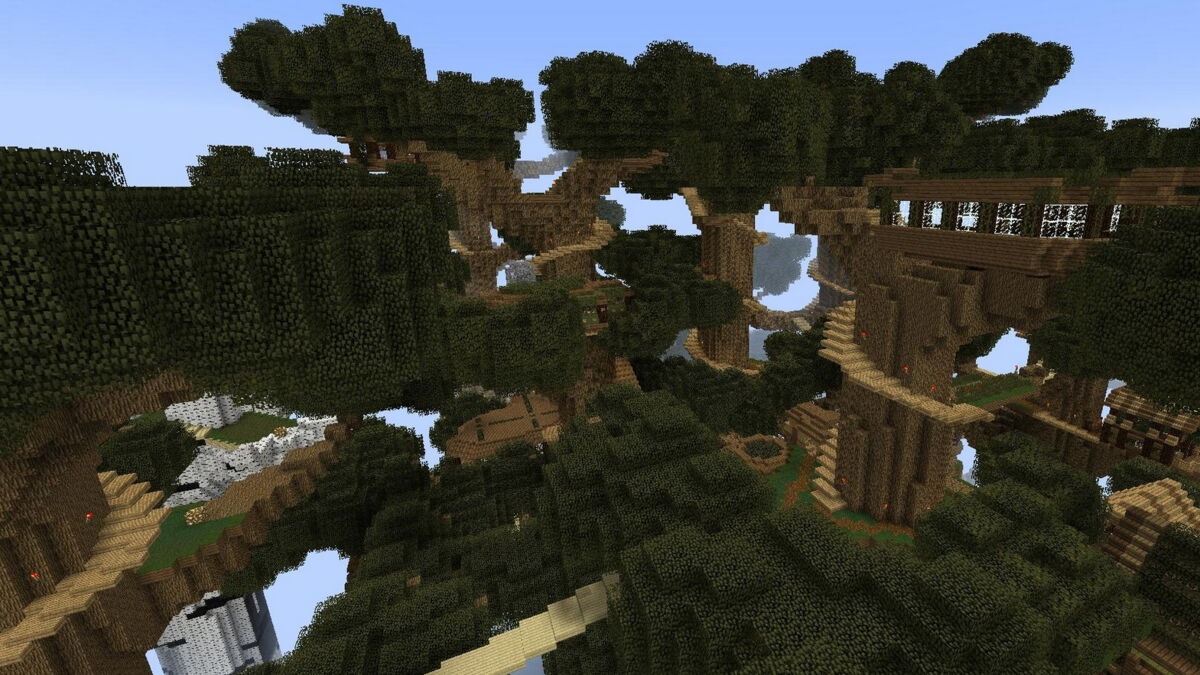 Minecraft un incroyable projet de cabanes dans les arbres