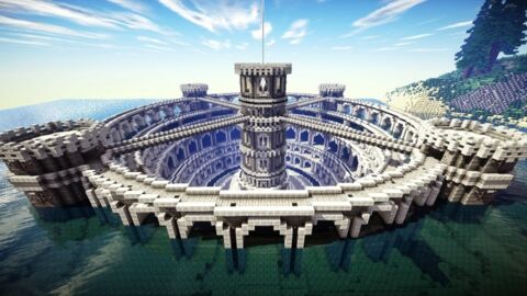 Minecraft : ils construisent un splendide Colisée aquatique