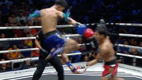 The Perfect Flying Head Kick Makes For A Monstrous KO In This Muay Thai Match