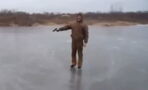 Watch What Happens When This Man Fires A Gun At A Frozen Lake