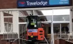 The Bizarre Moment A Digger Driver Destroys Travelodge Hotel In Shocking Rampage