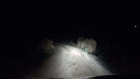 He was driving late at night when something terrifying came at his windscreen
