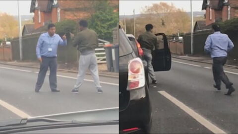 Onlooker captured the moment a foolish road rage argument resulted in another collision