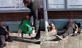 Disgusting Moment Train Staff Are Filmed Throwing Dirty Mop Water on Sleeping Homeless Man