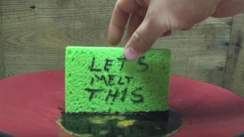 When He Dips This Sponge In Sulphuric Acid, The Reaction Is Astonishing