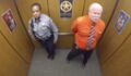 CCTV cameras captured the hilarious moment a US sheriff was caught dancing in a lift