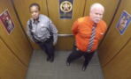 CCTV cameras captured the hilarious moment a US sheriff was caught dancing in a lift