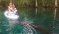Hungry alligator tries to make a meal out of this woman