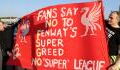 Football supporters protest new European Super League