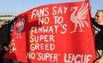 Football supporters protest new European Super League