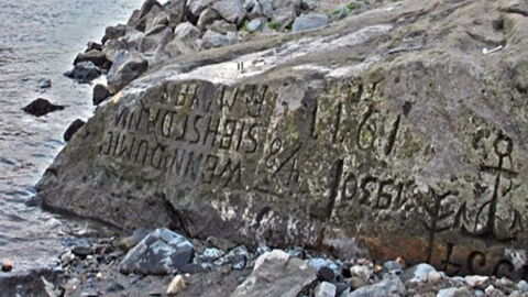 These mysterious messages have appeared on the banks of a Czech River