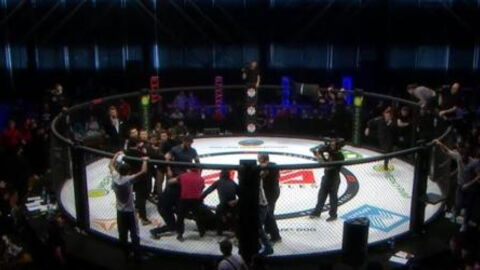 Russian MMA event turns into chaos as fans rush the ring and attack the referee