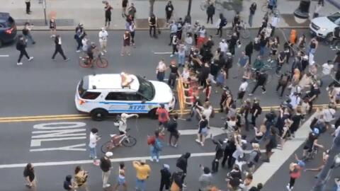 George Floyd: Police Car Drives Into Protesters in New York