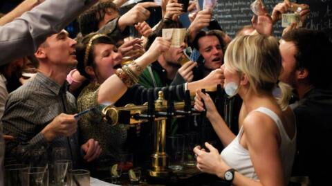 Pub owner installs an electric fence in his pub to enforce social distancing