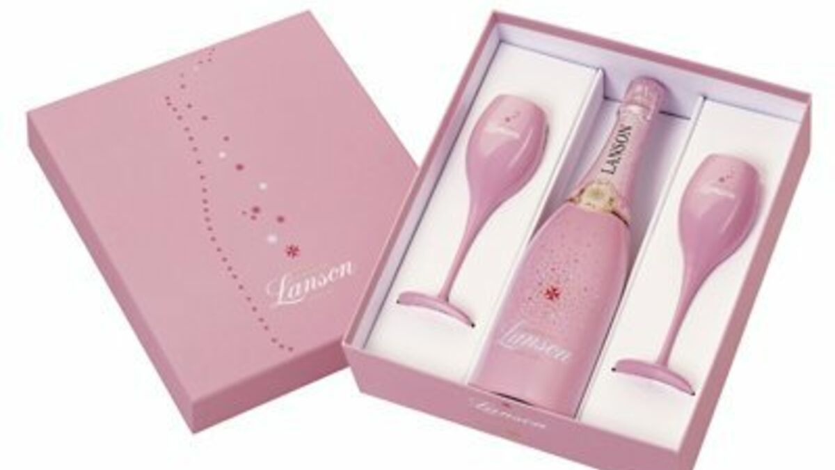 Розовые наборы. Лансон Розе. Lanson Rose Label Brut Rose. Lanson le Rosé Лансон Ле Розе 0.75 розовое, брют. Lanson Rose Label Brut +2 бокала.