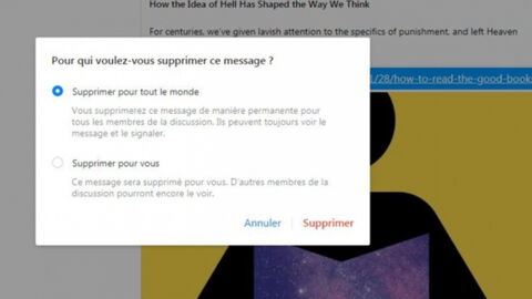 Facebook : il est désormais possible de supprimer des messages sur Messenger
