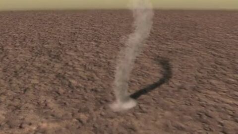 Voici une impressionnante tornade de poussière observée sur Mars