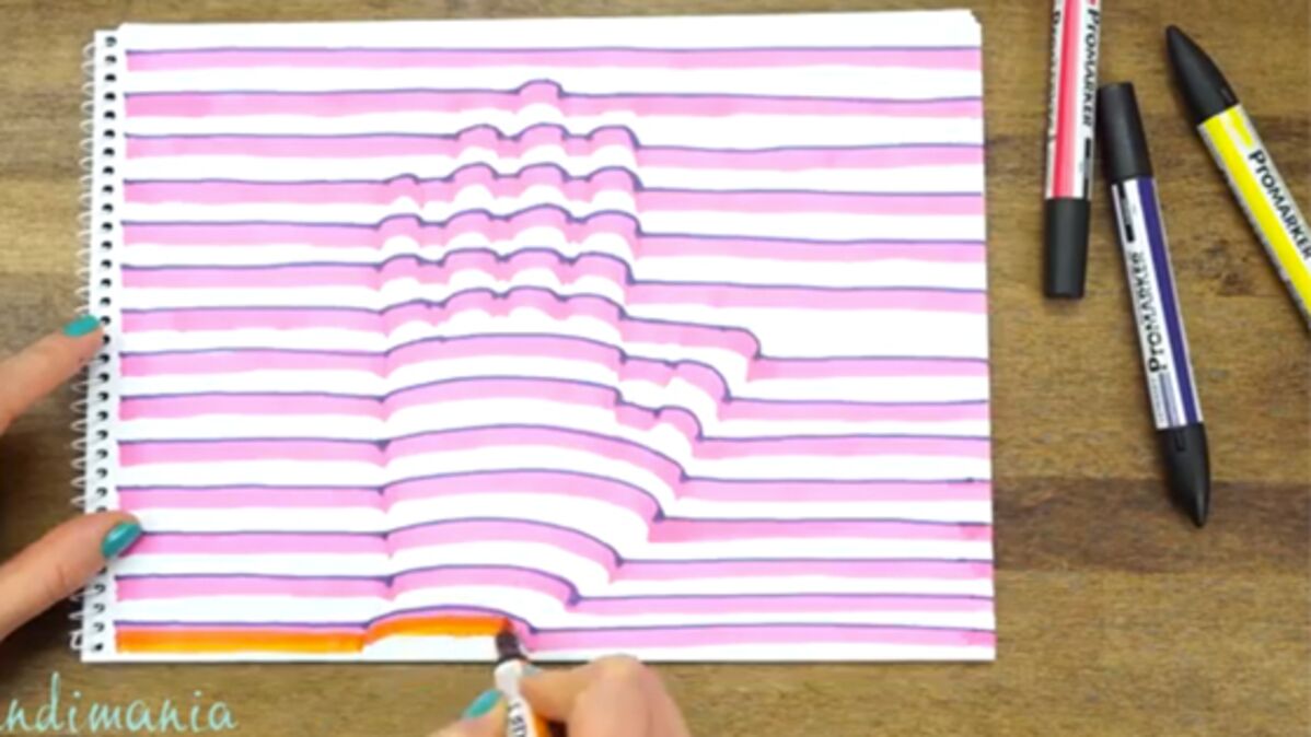 Dessin 3d Facile étape Par étape Découvrez comment dessiner une main en 3D très facilement avec des feutres !