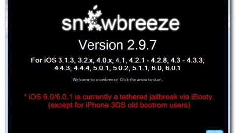 Jailbreak iOS 6 et 6.0.1 : La version 2.9.7 du logiciel Sn0wbreeze est disponible