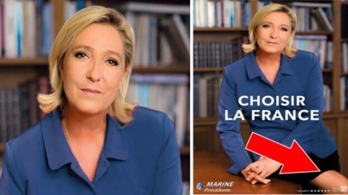 Présidentielle : Pourquoi Marine Le Pen Montre Sa Cuisse Sur Une Affiche