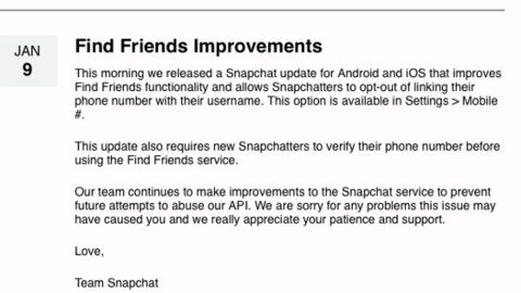 Snapchat : une mise à jour et des excuses après le piratage