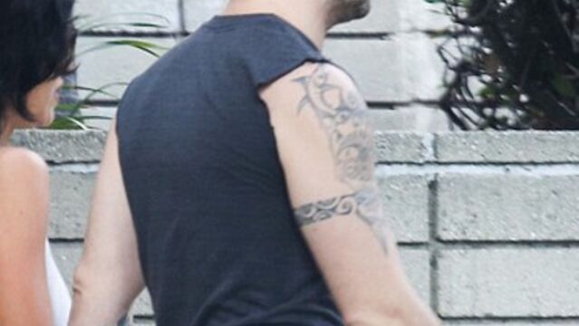 Colin Farrell looks like a bad boy showing off his tattoos in a grey  tiedyed t shirt with the sleeves pulled up as he leaves a yoga class  Farrell who is currently