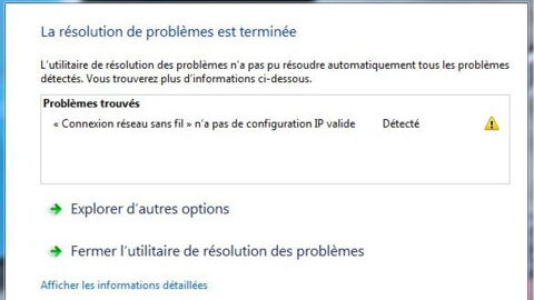 Windows 10 : le wifi n’a pas de configuration IP valide, que faire ?