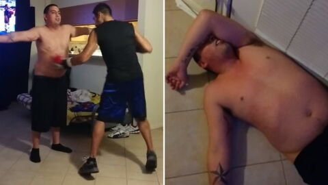 Ein Mann geht die Wette ein, dass er einen Schlag in die Leber ertragen kann…