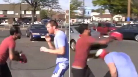 "Schlag mich": Ein Boxen-Profi fordert Passanten heraus. Wer siegt?