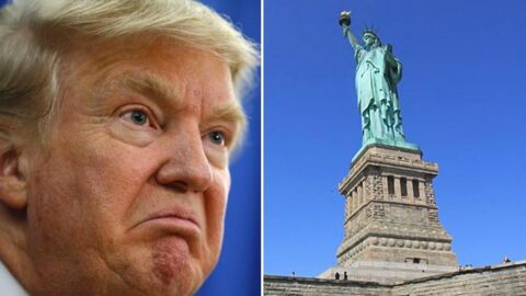 Donald Trump: Dieses Banner an der Freiheitsstatue gefällt ihm überhaupt nicht!