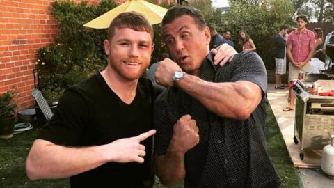 Caneao Alvarez wurde mit Sylvester Stallone bei Dreharbeiten fotografiert