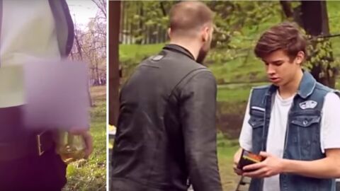 Für Geld soll der Mann frischen Urin trinken. Davon will er aber gar nichts wissen...