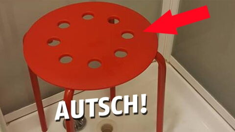 Er klemmt seinen Hoden in einem Ikea-Stuhl