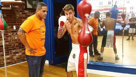 Justin Bieber's erste Versuche beim Boxtraining