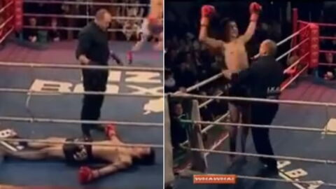 Die Reaktion dieses Kämpfers nach einem KO ist einmalig