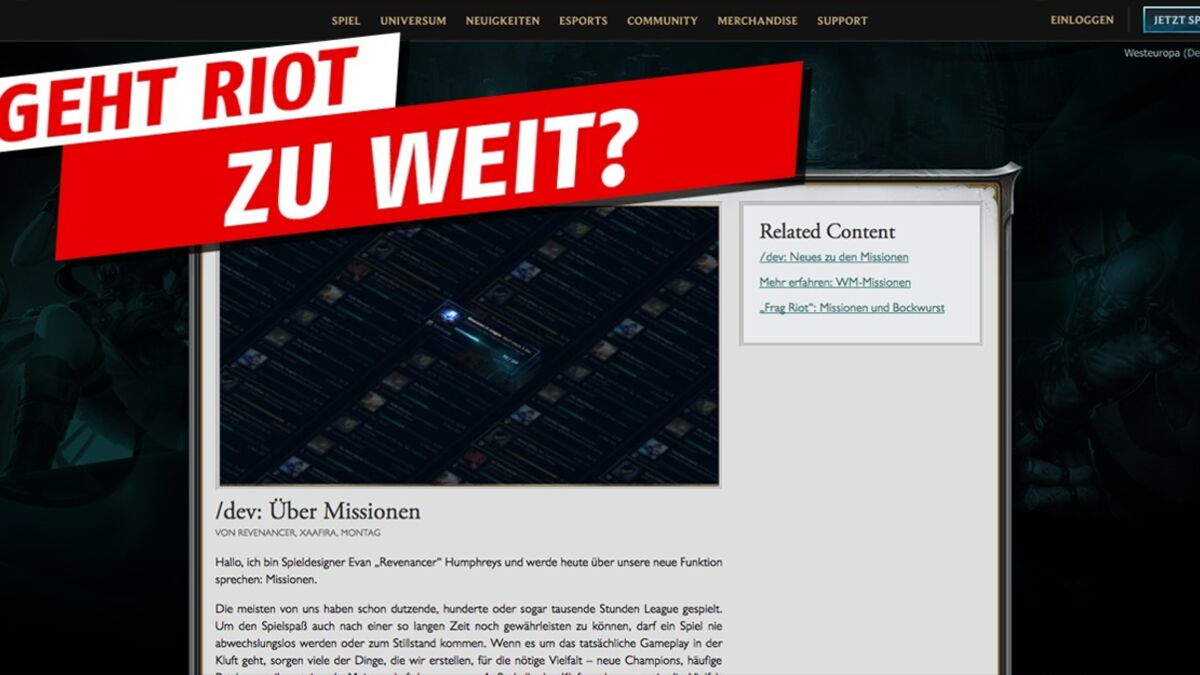 League of Legends Die neuen Missionen werden immer problematischer