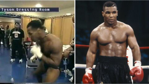 Mike Tyson in der Umkleidekabine vor dem Kampf