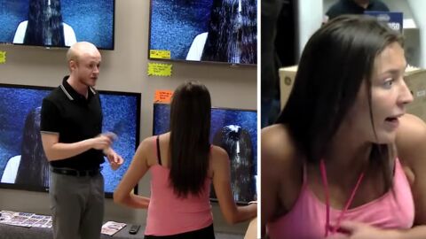 Ein Zombie überrascht TV-Kunden