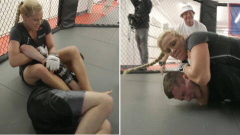 Die UFC-Kämpferin Katlyn Chookagian kämpft gegen einen Anfänger
