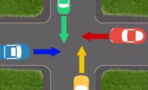Vorfahrtsquiz: Welches Auto darf zuerst fahren?