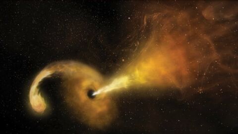 Des astronomes ont observé un trou noir engloutir une étoile et produire un impressionnant jet de matière