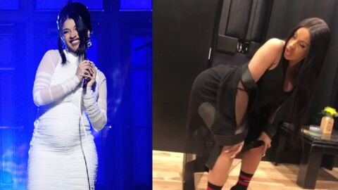 A Pregnant Cardi B Strips Down To Black To Show Off Her Moves