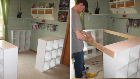 This Man Transform 3 Simple Ikea Shelves Into A Superb Kitchen Counter