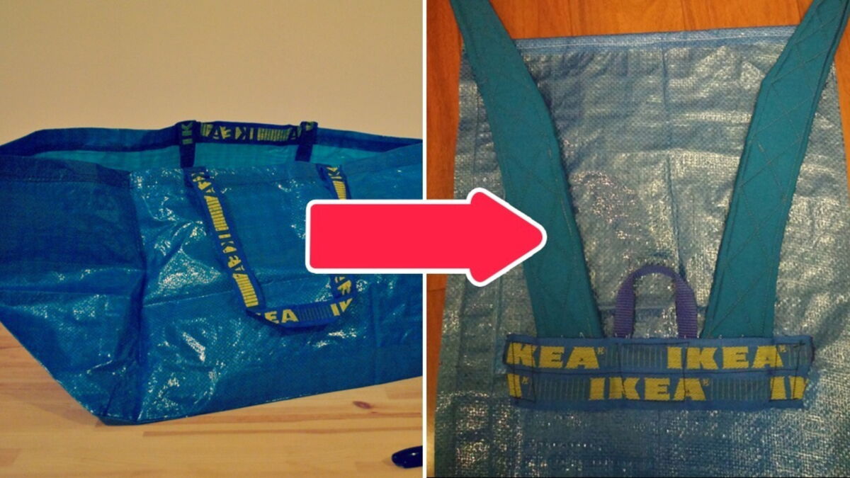 How To Transform A Ikea Bag Into A Backpack
