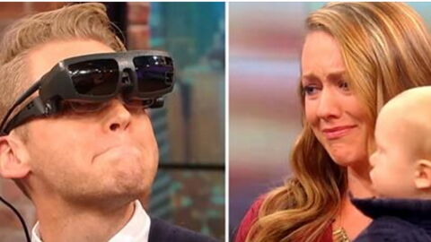 This Blind Man Saw His Wife And Child For The First Time And His Reaction Is Beautiful