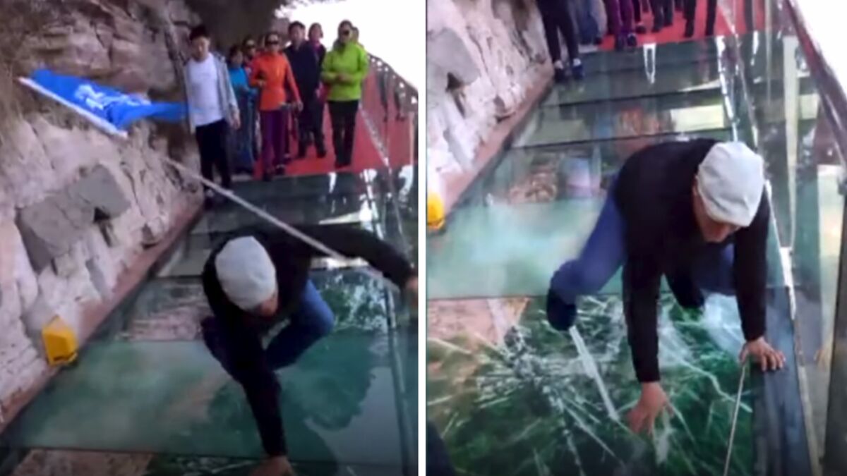 Nightmare Comes True: Glass Bridge In China Breaks While Tourists Panic