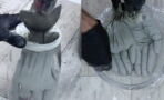This man fills latex gloves with cement and creates something incredible