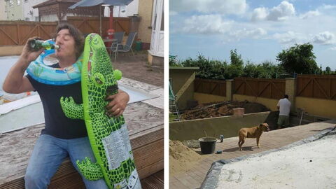 This Grandad Dug A Hole In His Garden Whilst Drunk, Then Turned It Into A Swimming Pool