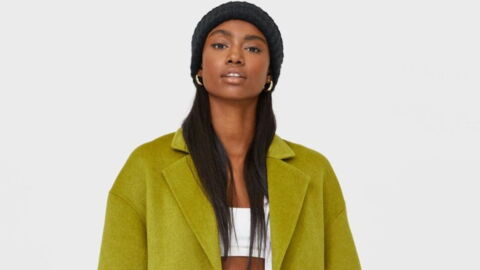 stradivarius yellow coat